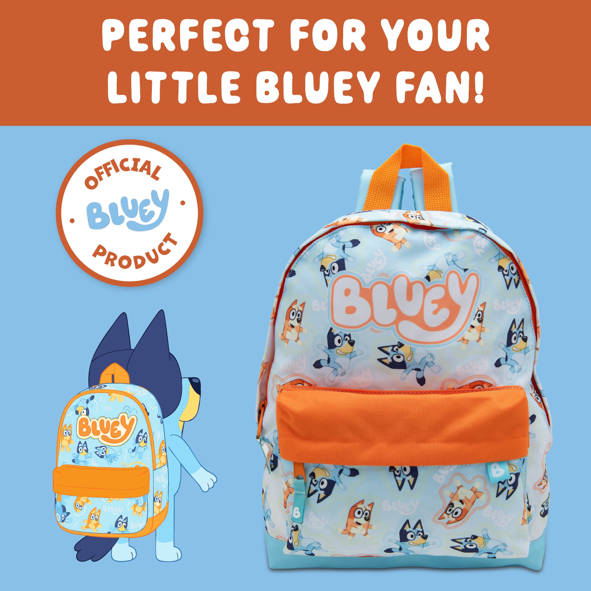 Bluey & Bingo Kids Backpack Preschool Childrens Bag Boys & Girls Nursery Rucksack With Front Pocket - My Little Legends