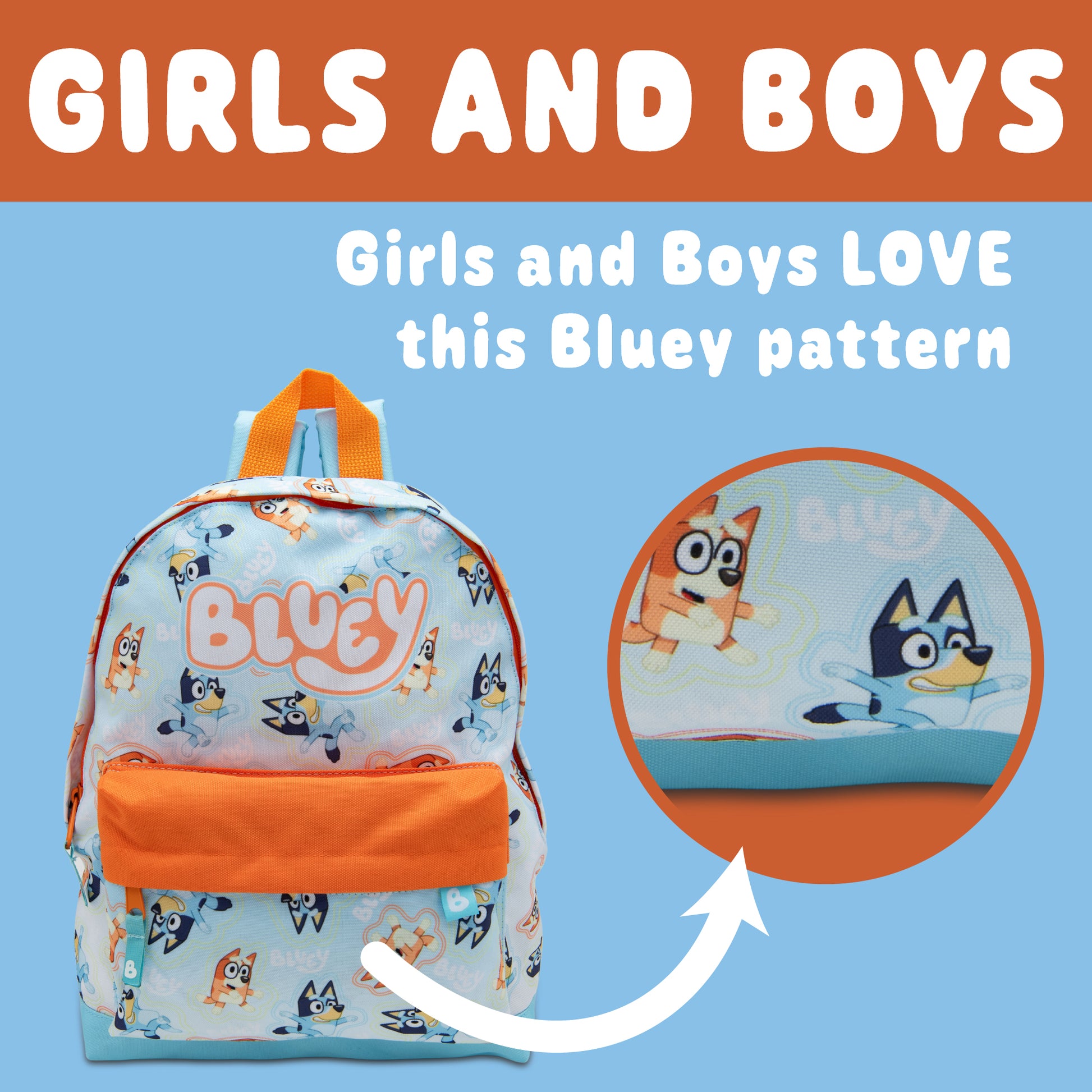 Bluey & Bingo Kids Backpack Preschool Childrens Bag Boys & Girls Nursery Rucksack With Front Pocket - My Little Legends