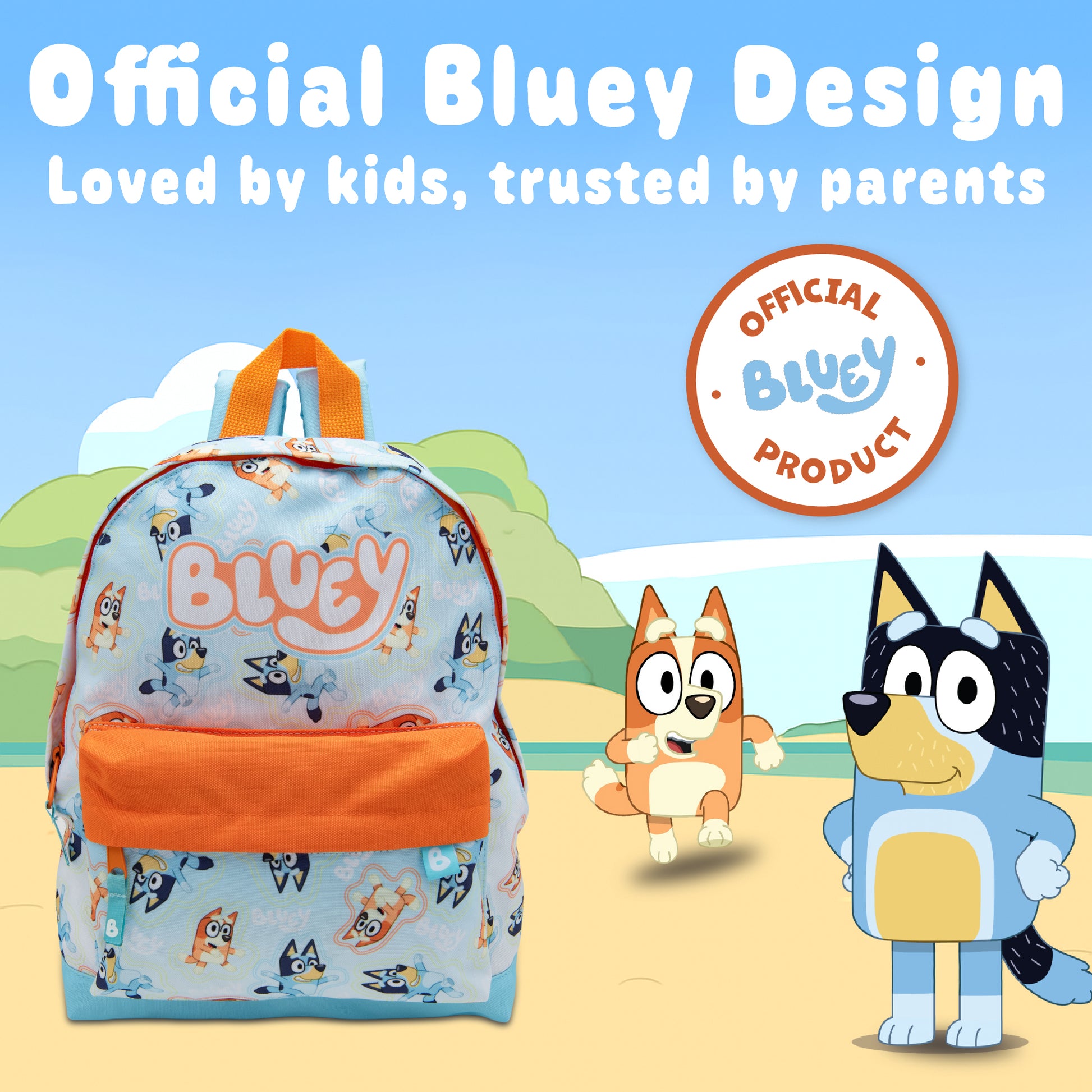 Bluey & Bingo Kids Backpack Preschool Childrens Bag Boys & Girls Nursery Rucksack With Front Pocket - My Little Legends