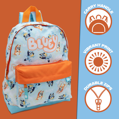 Bluey & Bingo Kids Backpack Preschool Childrens Bag Boys & Girls Nursery Rucksack With Front Pocket - My Little Legends