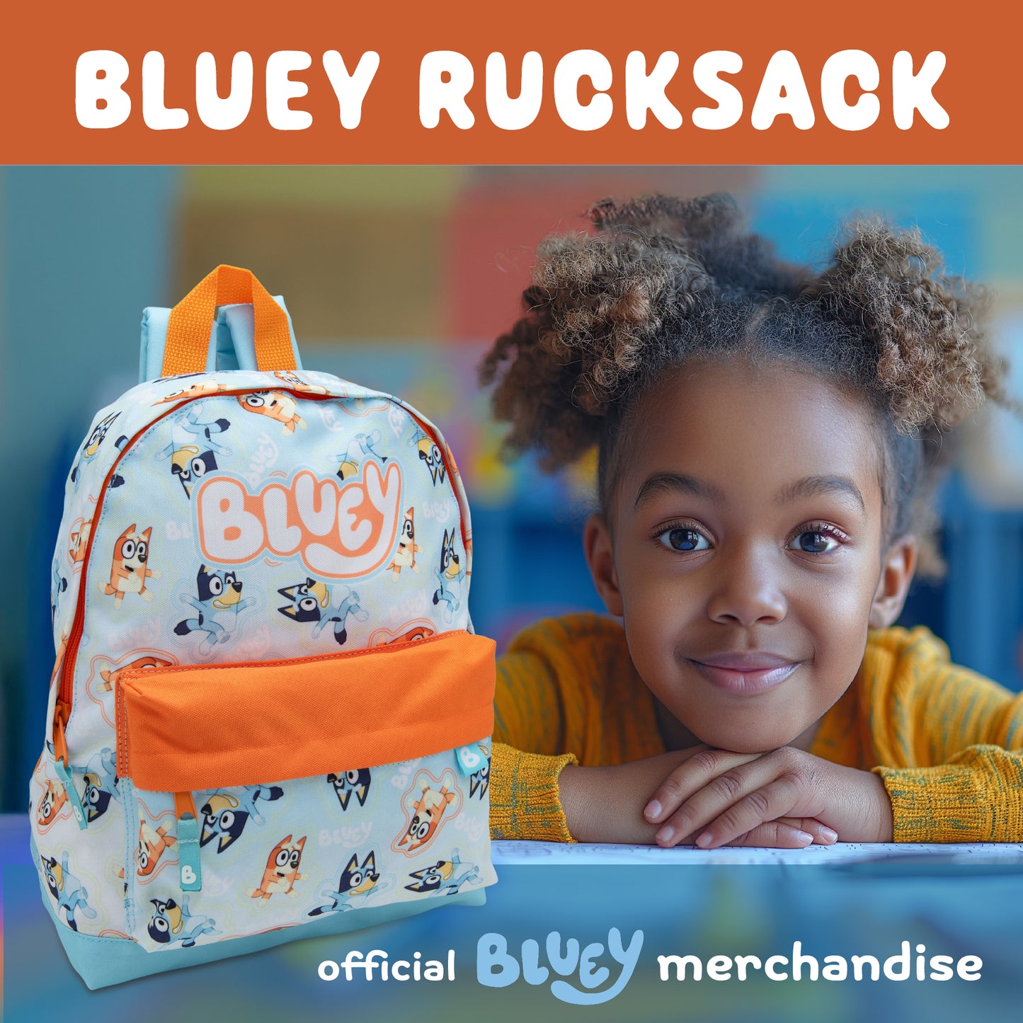 Bluey & Bingo Kids Backpack Preschool Childrens Bag Boys & Girls Nursery Rucksack With Front Pocket - My Little Legends
