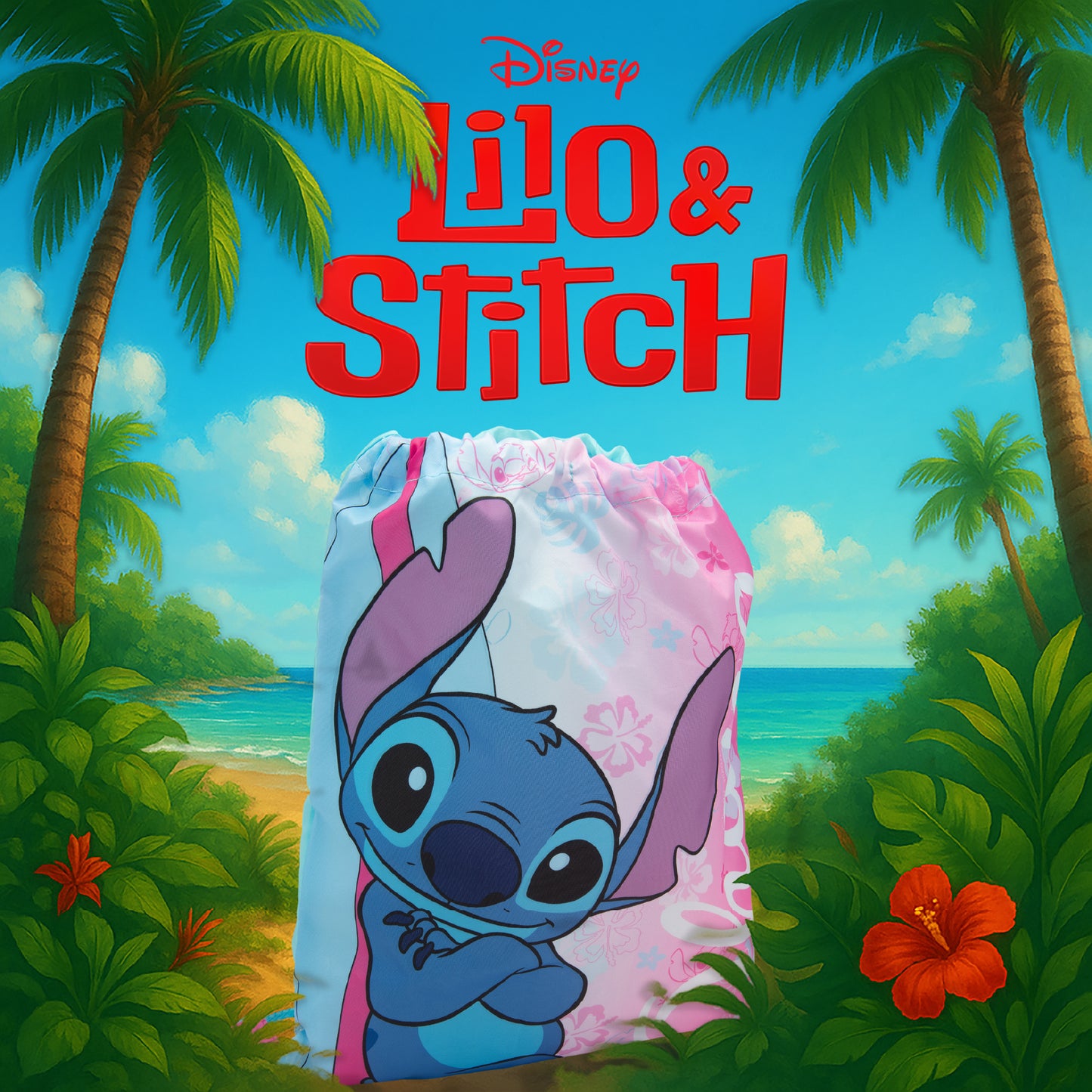 Disney Lilo & Stitch Drawstring Bag Kids PE Kit Gym Swim Bag Girls School Trainer Childrens Travel - My Little Legends