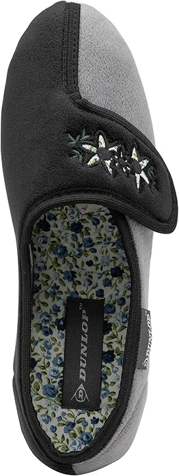 Dunlop Ladies Womens Slippers Slip On Hook & Loop Adjustable Fastening Memory Foam Size 3-8 - My Little Legends