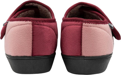Dunlop Ladies Womens Slippers Slip On Hook & Loop Adjustable Fastening Memory Foam Size 3-8 - My Little Legends