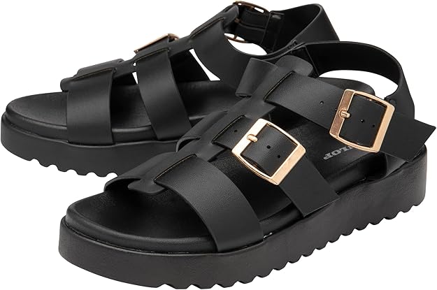 Dunlop Ladies Sandals Womens Gladiator Open Toe Chunky Sole Shoes Sizes 3-8 - My Little Legends