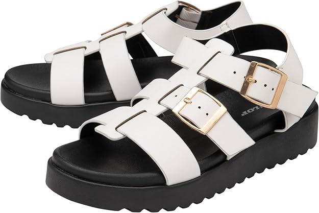 Dunlop Ladies Sandals Womens Gladiator Open Toe Chunky Sole Shoes Sizes 3-8 - My Little Legends