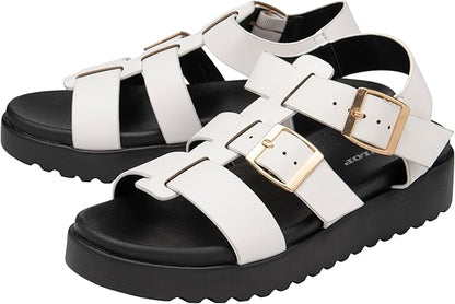 Dunlop Ladies Sandals Womens Gladiator Open Toe Chunky Sole Shoes Sizes 3-8 - My Little Legends