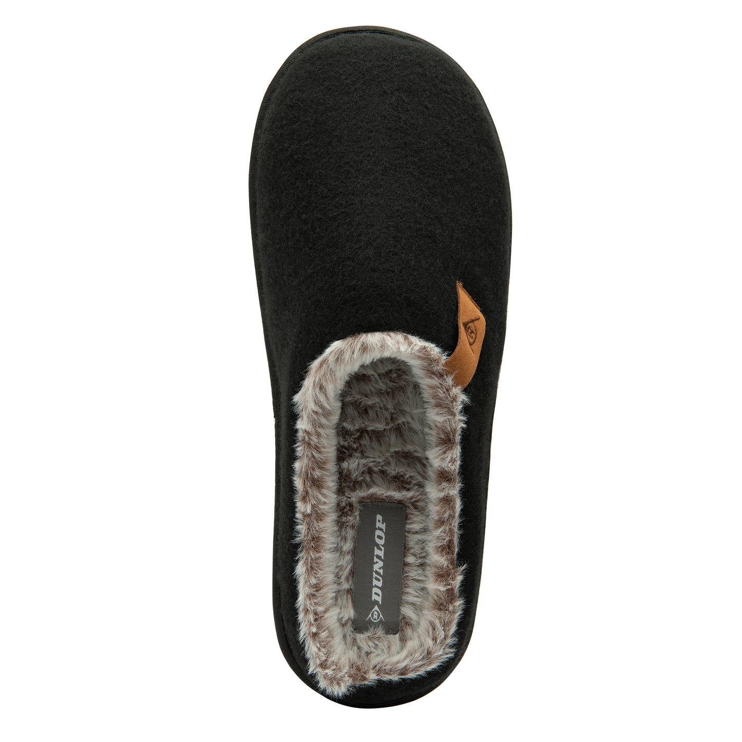 Dunlop Mens Slippers Slip On Felt Mule Comfy House Shoes Faux Fur Lined Memory Foam Sizes 7-12 - My Little Legends