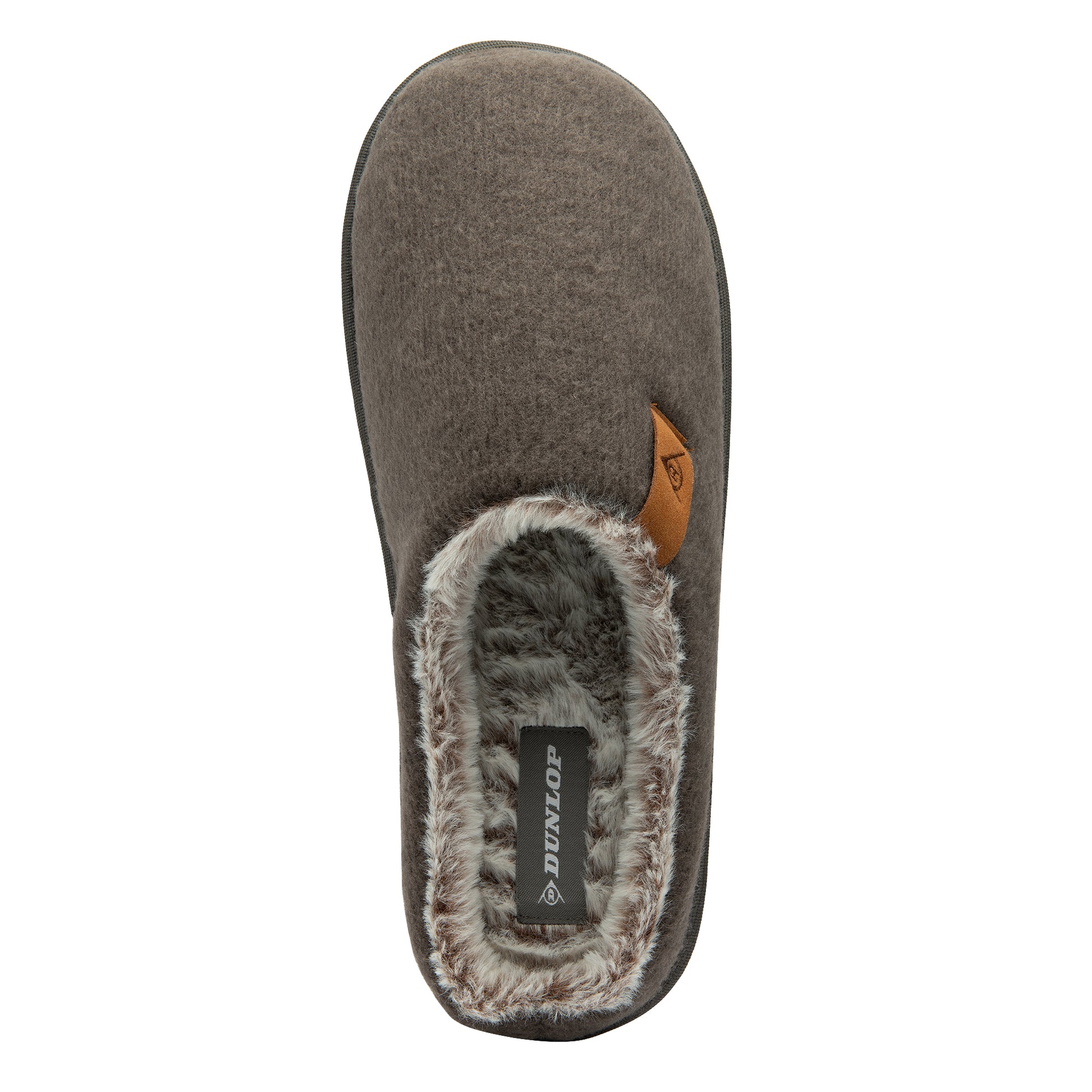 Dunlop Mens Slippers Slip On Felt Mule Comfy House Shoes Faux Fur Lined Memory Foam Sizes 7-12 - My Little Legends