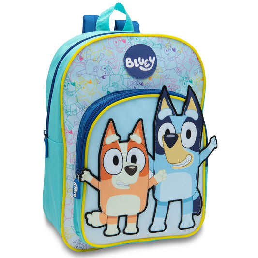 Bluey Kids Backpack Preschool Childrens Bag Boys & Girls Nursery Rucksack With Large Front Pocket - Blue - My Little Legends