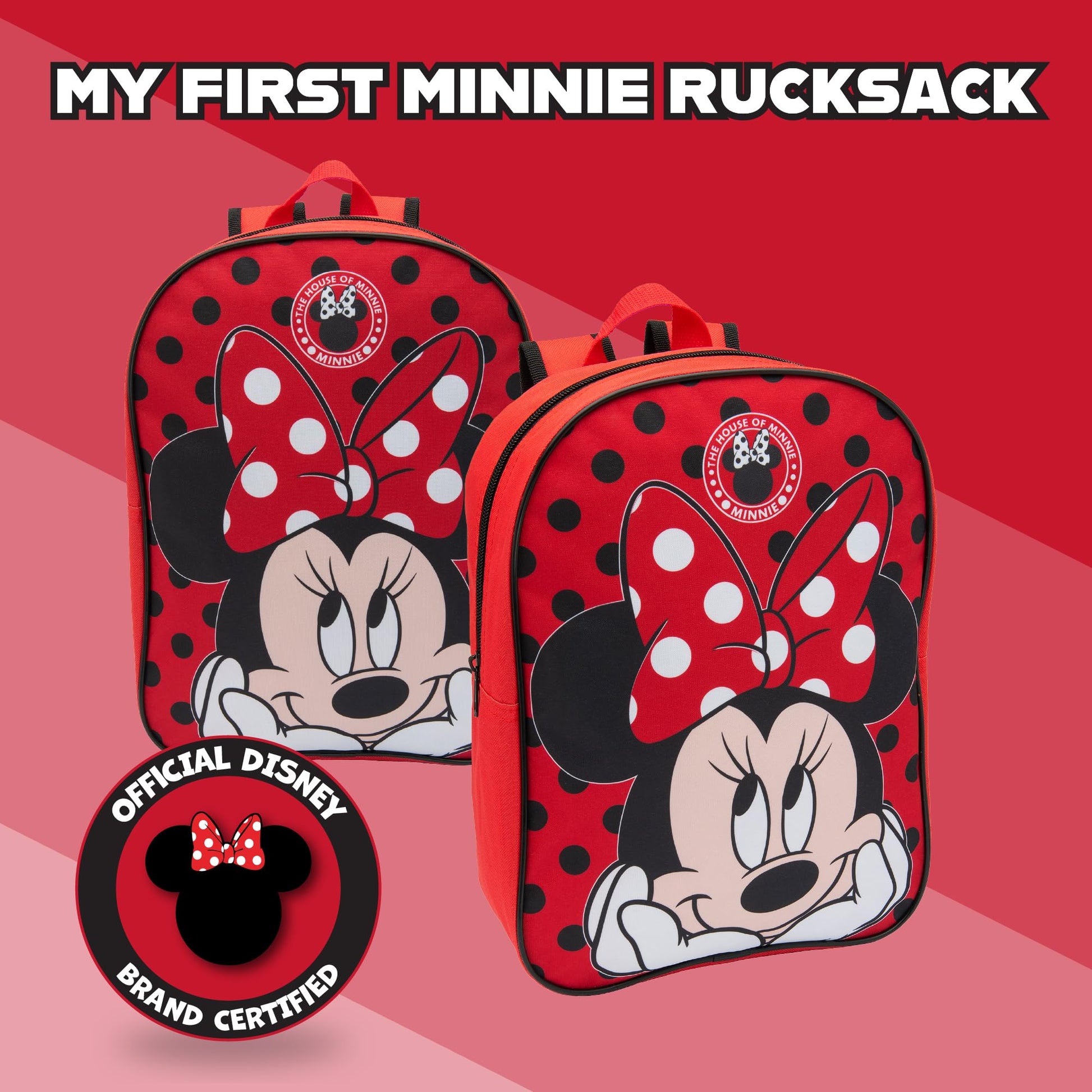 Disney Minnie Mouse Girls Backpack Kids School Bag Nursery Rucksack Lunch Book Bag - My Little Legends