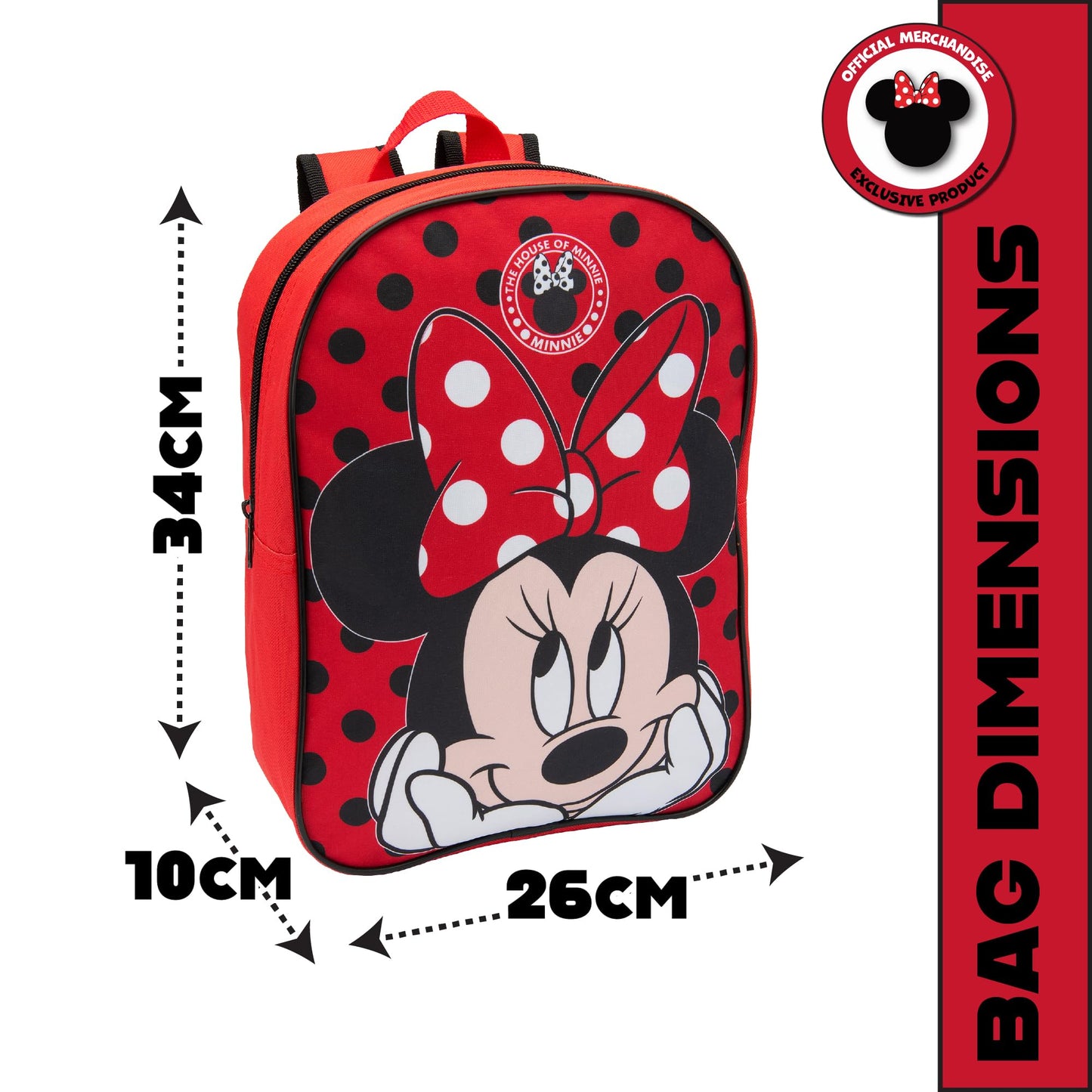 Disney Minnie Mouse Girls Backpack Kids School Bag Nursery Rucksack Lunch Book Bag - My Little Legends