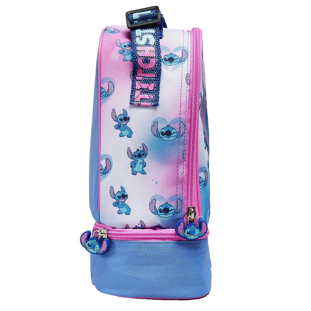 Disney Stitch Kids Lunch Bag with Insulated Lining Multi Compartment Portable Lunch Cooler Over Shoulder Bag - My Little Legends