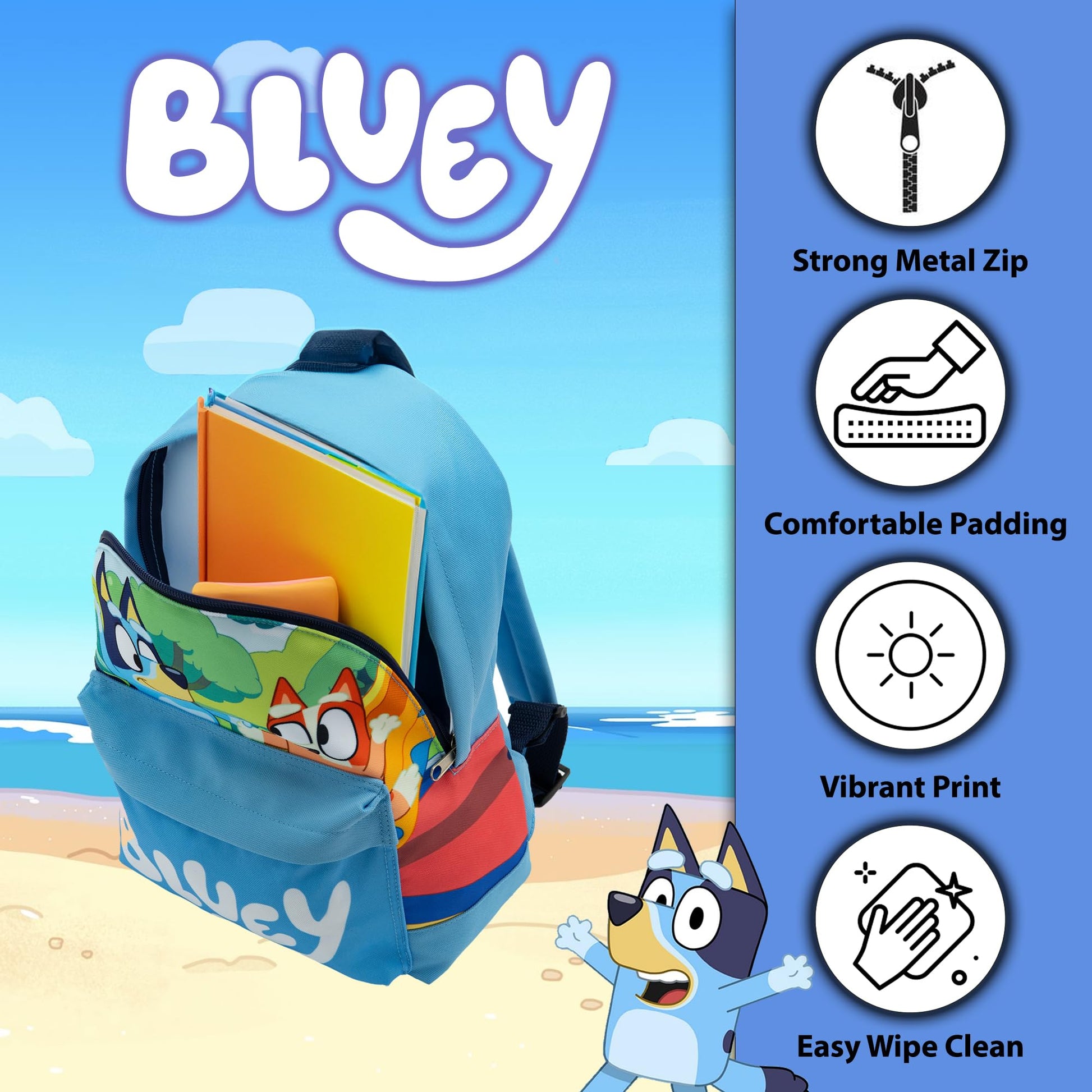 Bluey & Bingo Backpack Kids School Bag With Front Pocket Childrens Boys & Girls Nursery Rucksack - My Little Legends