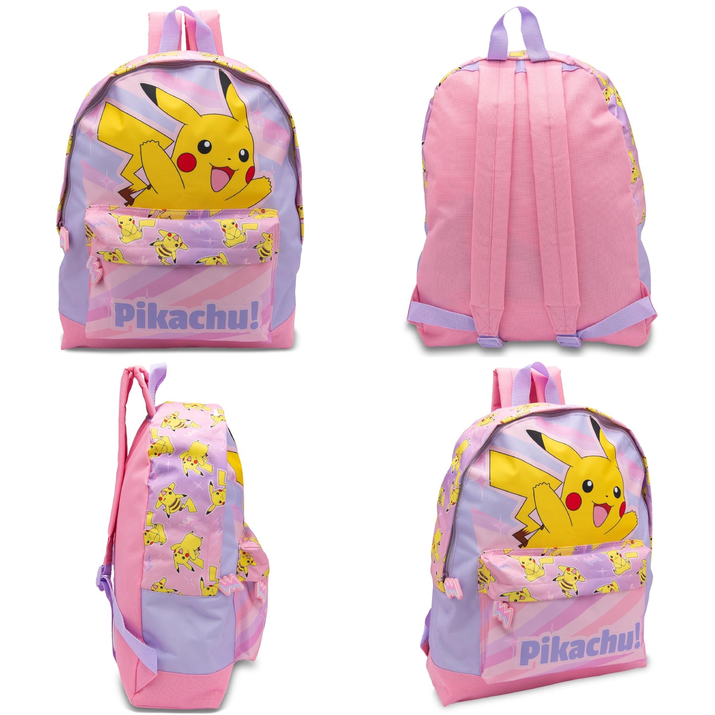 Pokemon Backpack Kids School Bag Childrens Rucksack Girls Pikachu Print Pink - My Little Legends