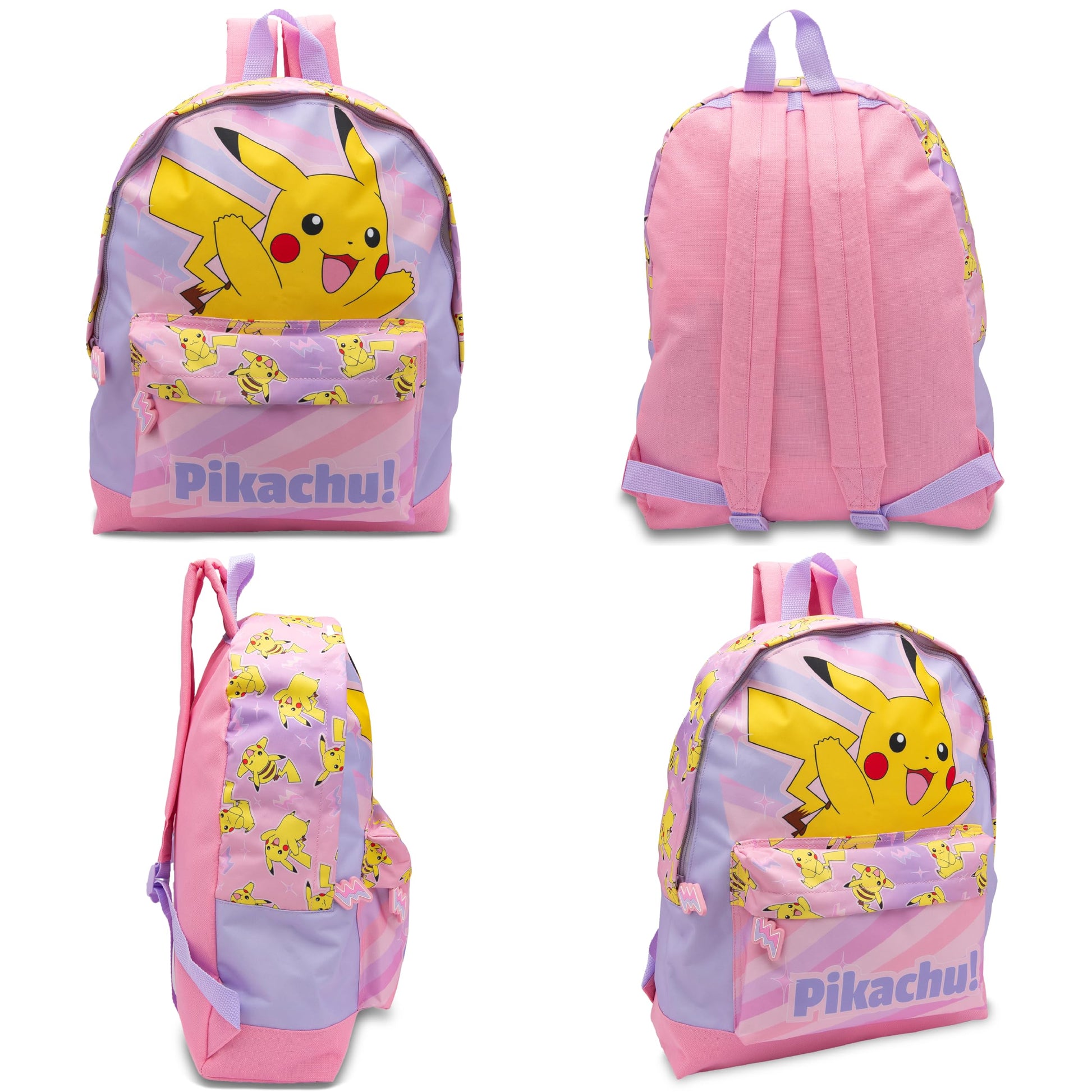 Pokemon Backpack Kids School Bag Childrens Rucksack Girls Pikachu Print Pink - My Little Legends