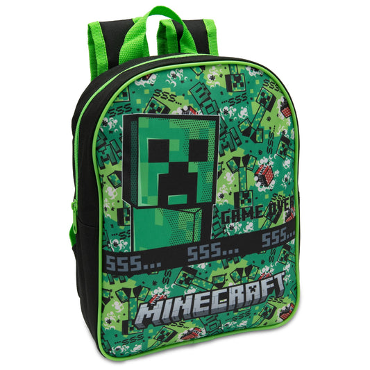 Minecraft Kids Backpack Childrens School Bag with Creeper & TNT Design Print Boys Nursery Rucksack - My Little Legends
