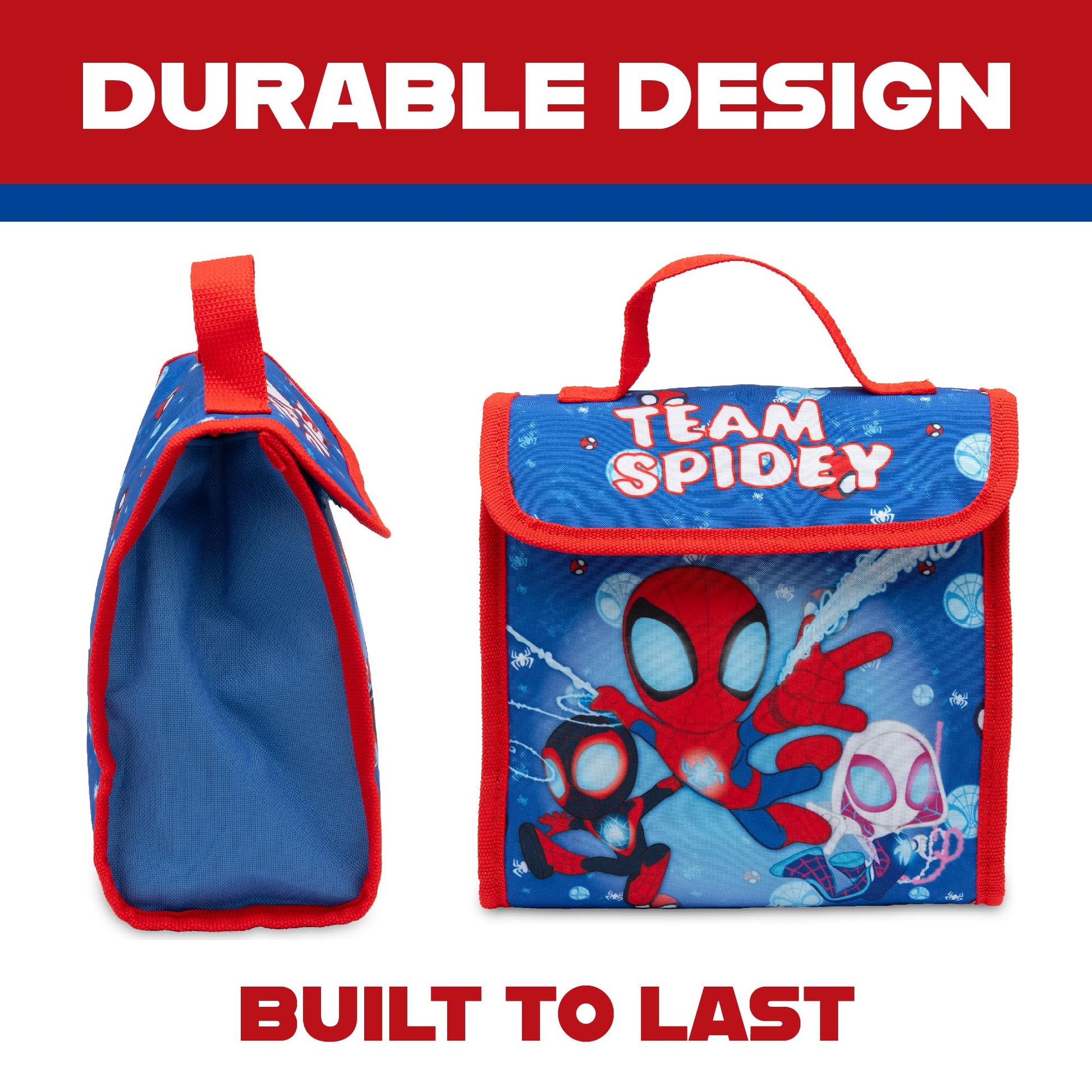 Marvel Spidey and His Amazing Friends Kids Lunch Bag Spiderman Boys Childrens Thermal Insulated School Nursery Lunchbag - My Little Legends
