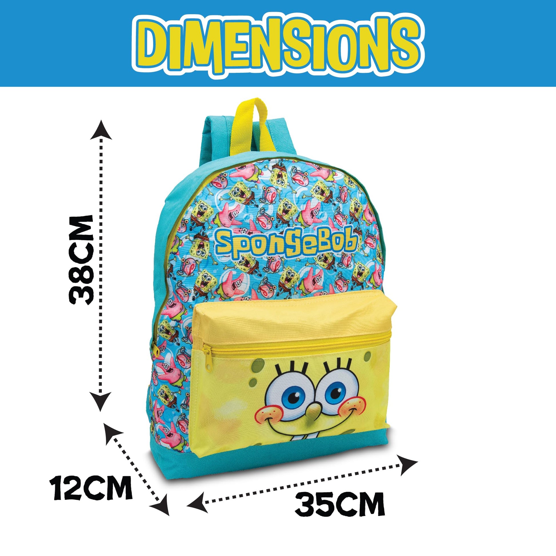 SPONGEBOB SQUAREPANTS Childrens Backpack Kids School Bag Travel Sports PE Rucksack - My Little Legends