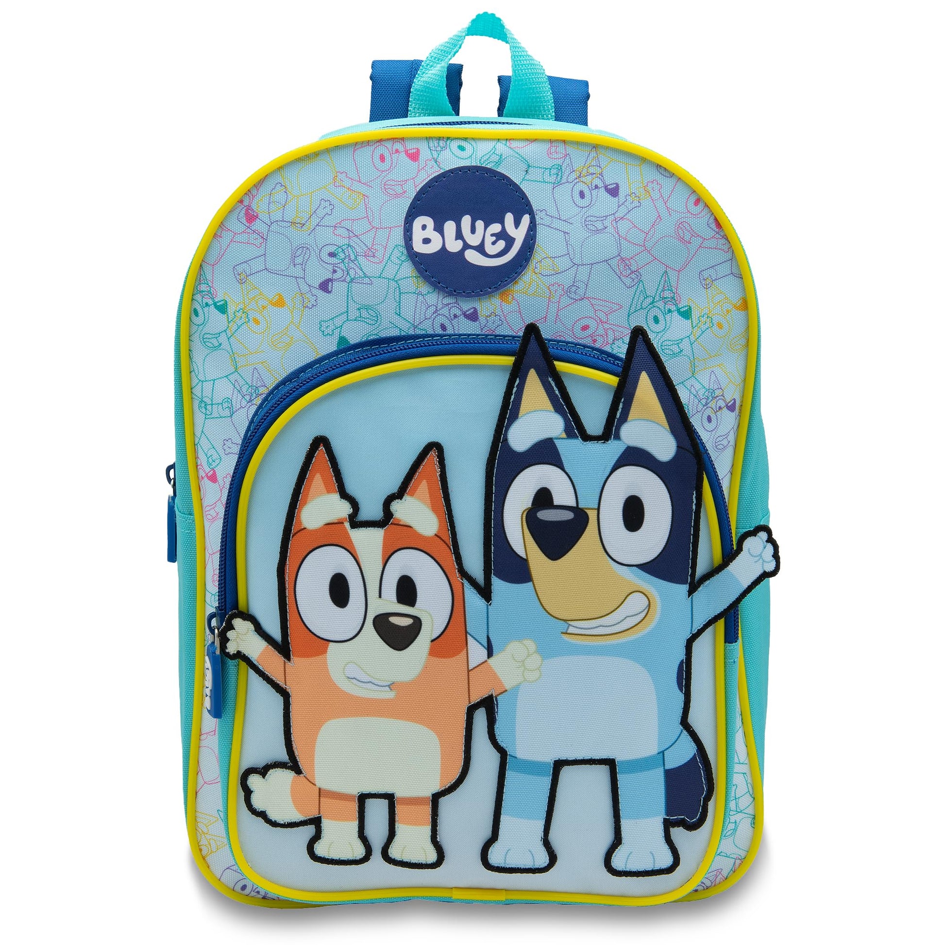 Bluey Kids Backpack Preschool Childrens Bag Boys & Girls Nursery Rucksack With Large Front Pocket - Blue - My Little Legends