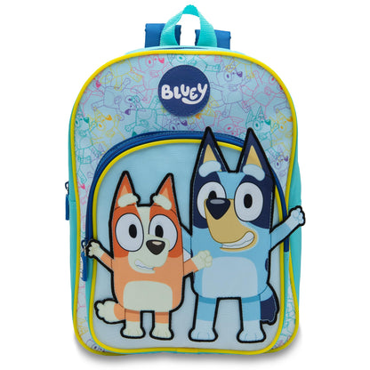 Bluey Kids Backpack Preschool Childrens Bag Boys & Girls Nursery Rucksack With Large Front Pocket - Blue - My Little Legends