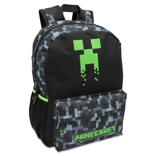 Minecraft Kids Backpack Childrens School Bag Boys Rucksack With Sad Creeper Face - My Little Legends