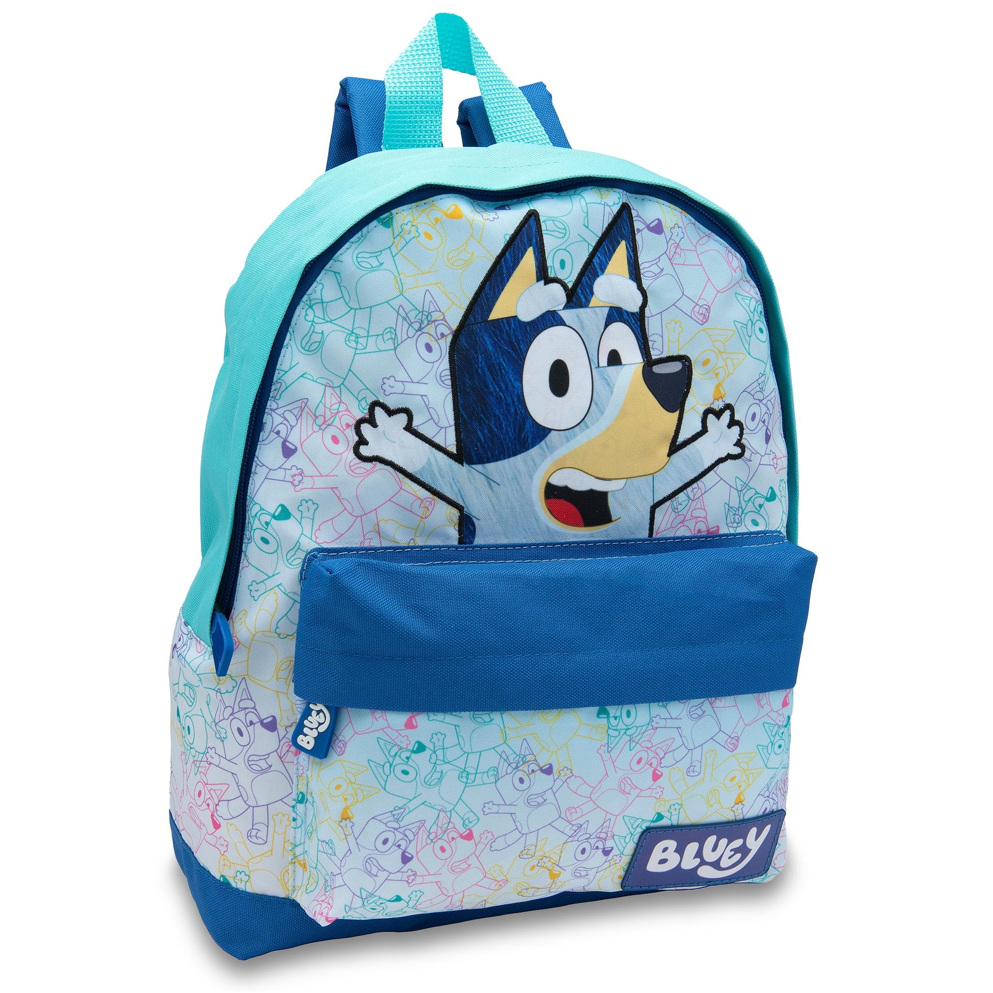 Bluey Kids Backpack Preschool Childrens Bag Boys & Girls Nursery Rucksack With Front Pocket - Blue - My Little Legends