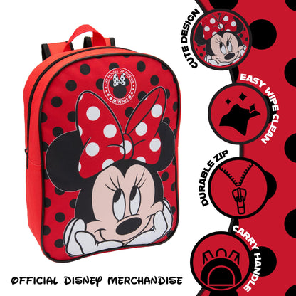 Disney Minnie Mouse Girls Backpack Kids School Bag Nursery Rucksack Lunch Book Bag - My Little Legends