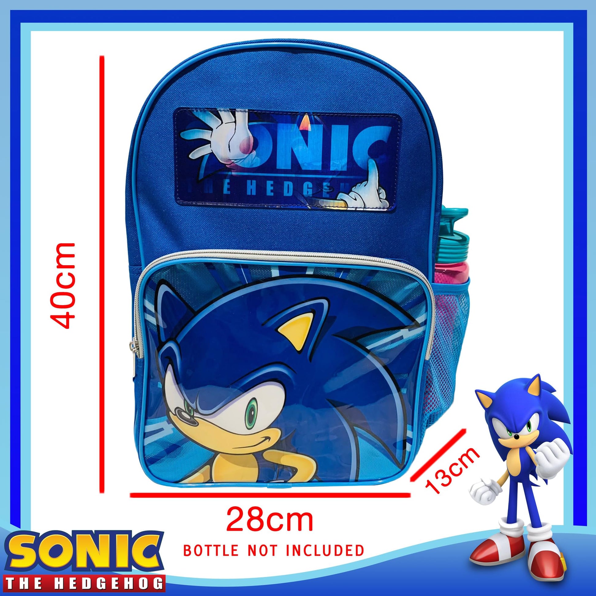 Sonic The Hedgehog Explosion Lenticular Backpack for School Large Travel Holiday Kids Bag Gift for Boys Girls, Blue - My Little Legends