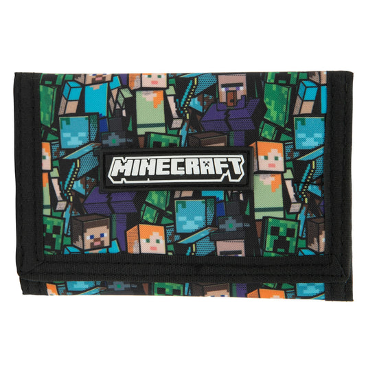 Minecraft Boys Wallet for Kids with Card Slots & Zip Coin Pocket Creeper Gamer Accessories Gaming Gift - My Little Legends