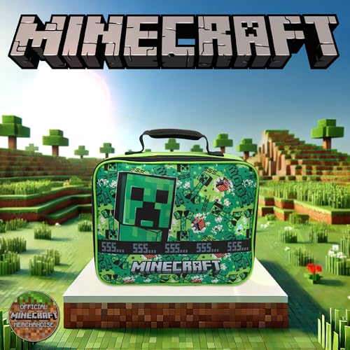 Minecraft Kids Lunch Bag with Insulated Lining Childrens School Lunchbag Cool Box - My Little Legends