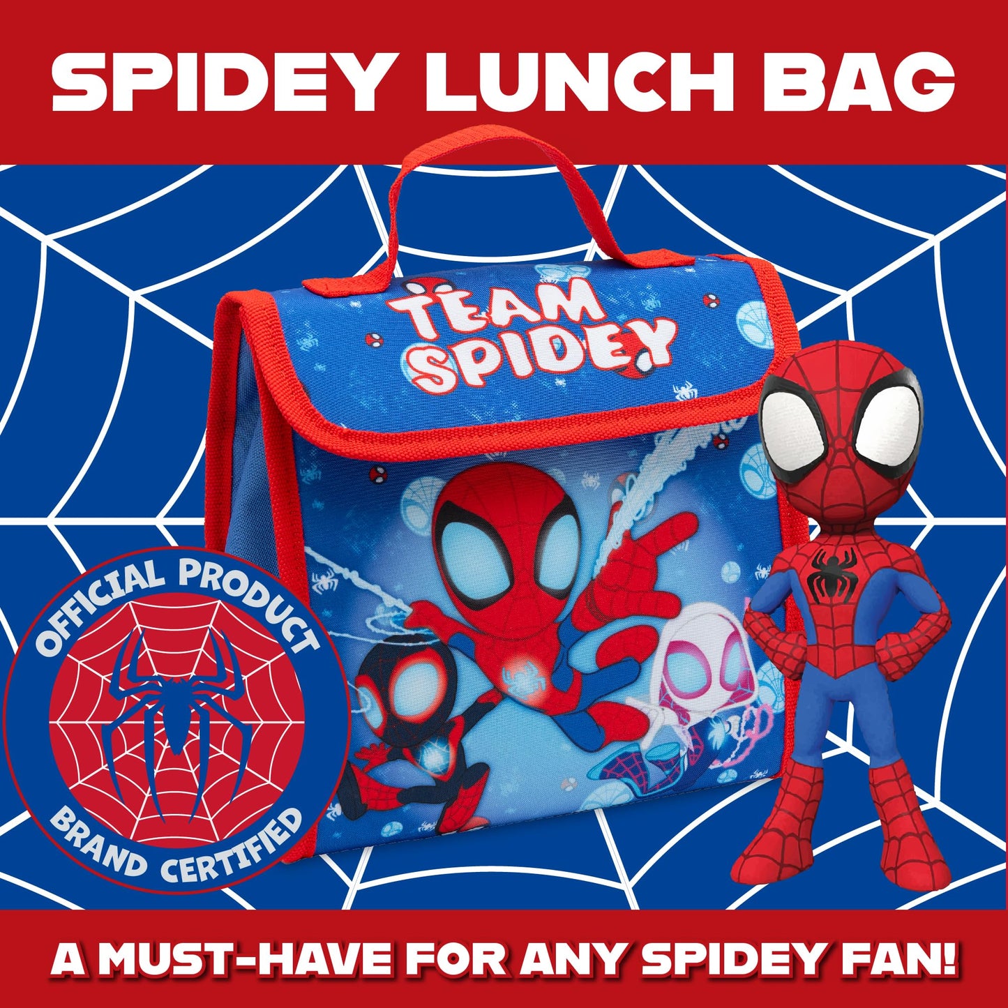Marvel Spidey and His Amazing Friends Kids Lunch Bag Spiderman Boys Childrens Thermal Insulated School Nursery Lunchbag - My Little Legends
