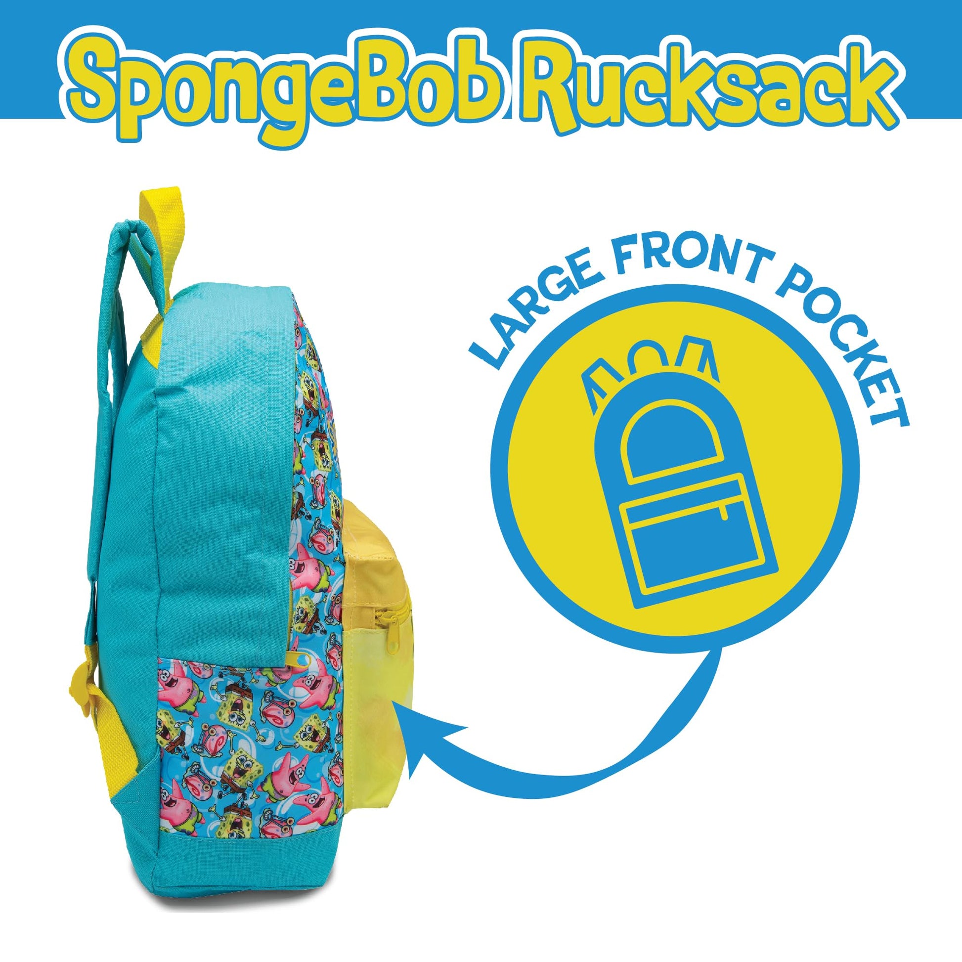 SPONGEBOB SQUAREPANTS Childrens Backpack Kids School Bag Travel Sports PE Rucksack - My Little Legends
