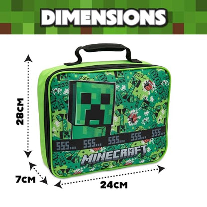Minecraft Kids Lunch Bag with Insulated Lining Childrens School Lunchbag Cool Box - My Little Legends