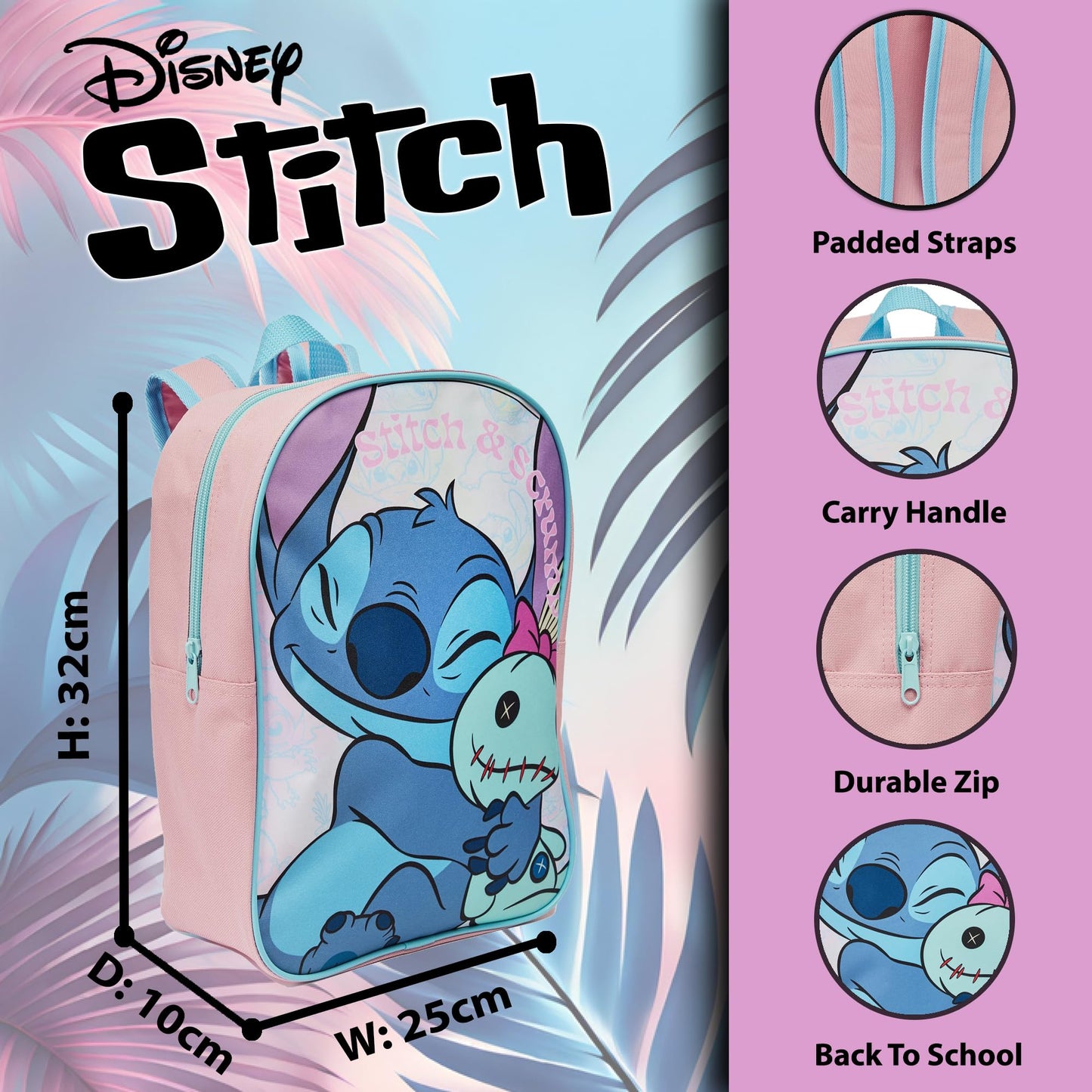 Stitch Stitch Basic Bp Backpacks Pink One Size - My Little Legends