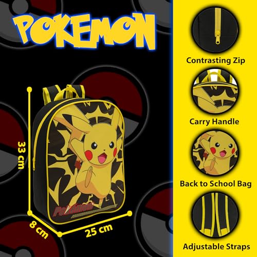 Pokemon Backpack Kids School Bag Boys Girls Nursery Rucksack Pikachu Pokeball - My Little Legends