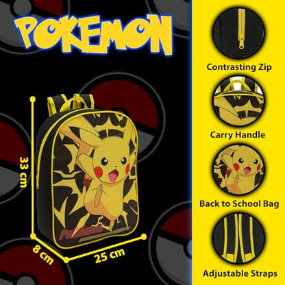 Pokemon Backpack Kids School Bag Boys Girls Nursery Rucksack Pikachu Pokeball - My Little Legends