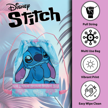 Disney Lilo & Stitch Drawstring Bag Kids PE Kit Gym Swim Bag Girls School Trainer School Backpack - My Little Legends