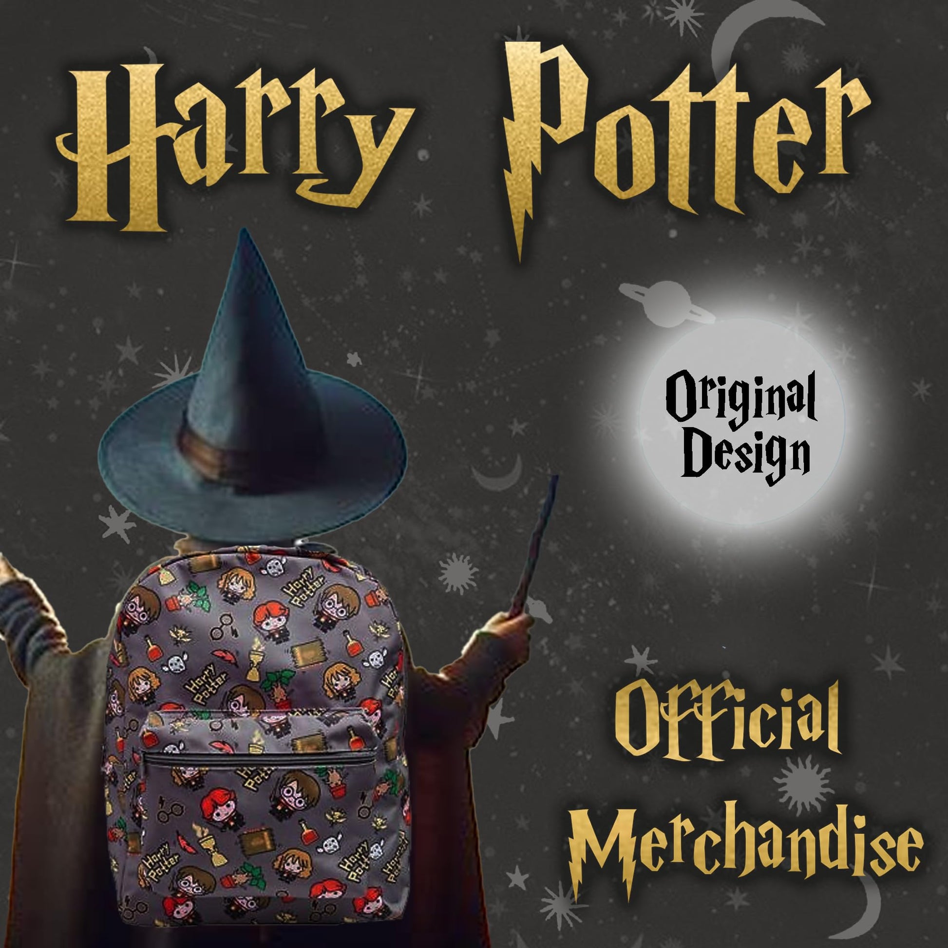 Harry Potter School Bag Backpack Girls Boys School Rucksack Chibi Character Print - My Little Legends
