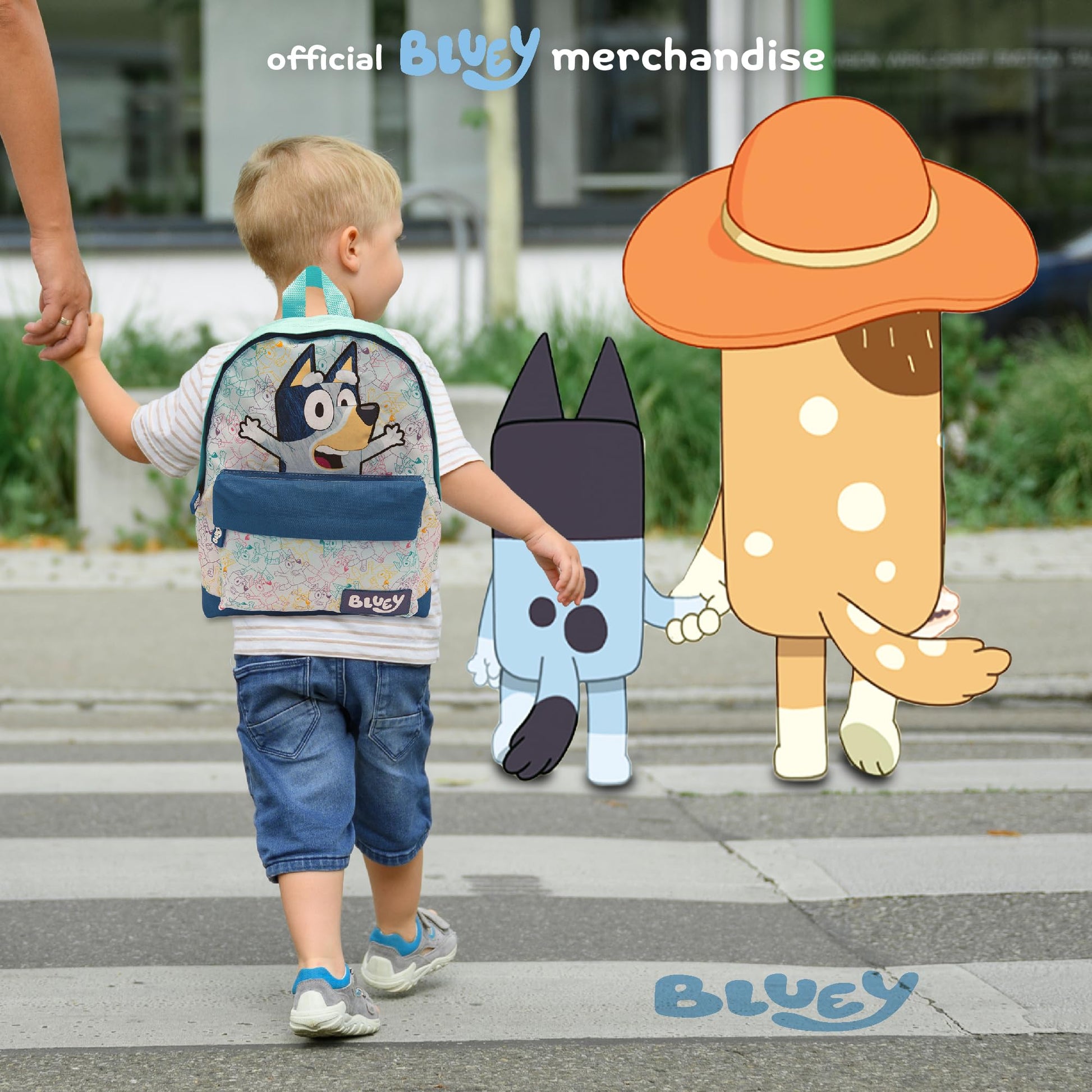 Bluey Kids Backpack Preschool Childrens Bag Boys & Girls Nursery Rucksack With Front Pocket - Blue - My Little Legends