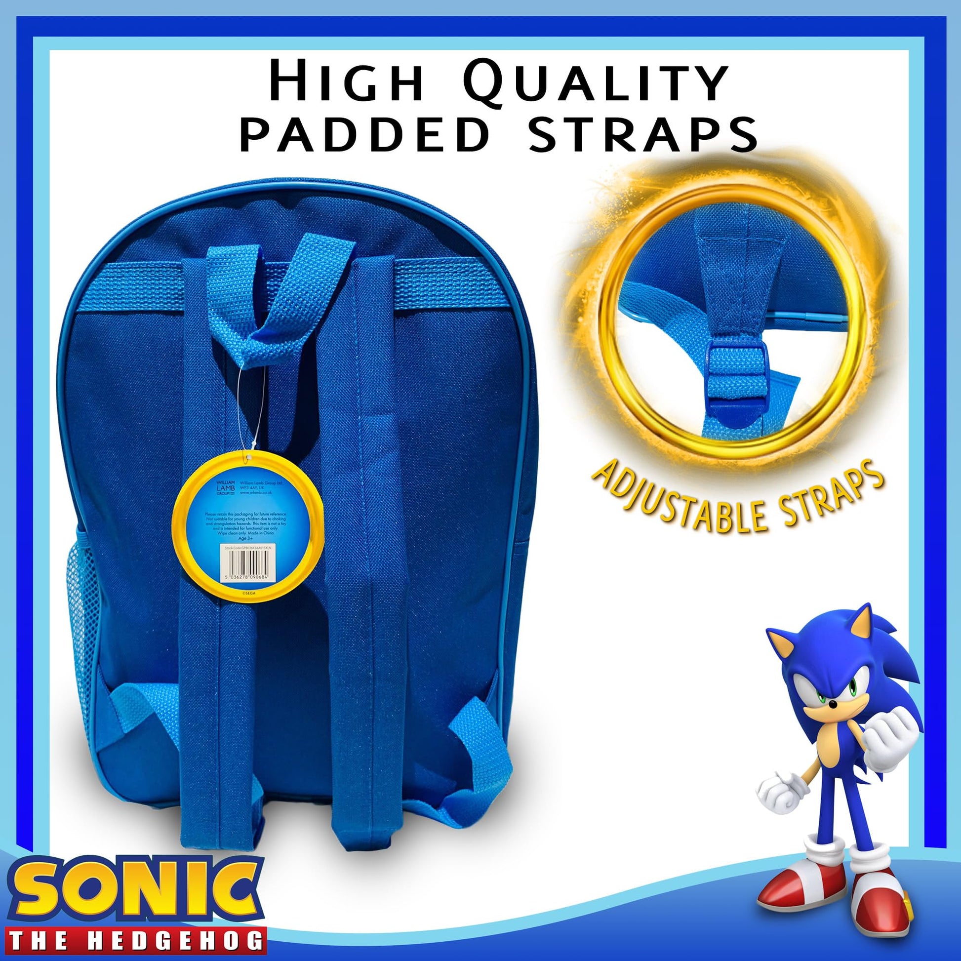 Sonic The Hedgehog Explosion Lenticular Backpack for School Large Travel Holiday Kids Bag Gift for Boys Girls, Blue - My Little Legends