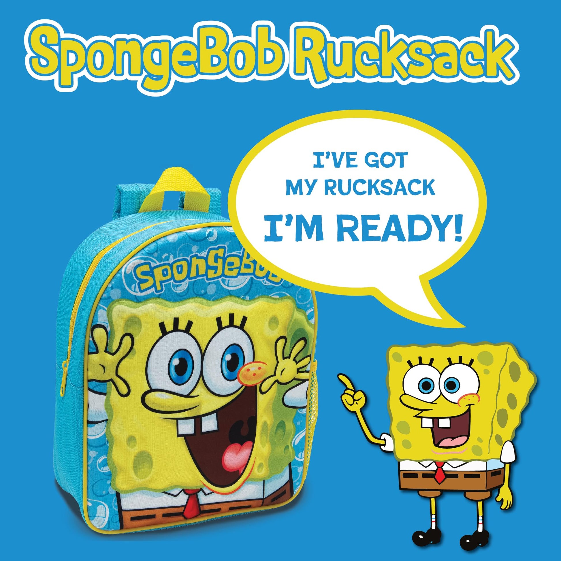SPONGEBOB SQUAREPANTS Childrens 3D Backpack Kids School Bag Travel Lunch Rucksack - My Little Legends