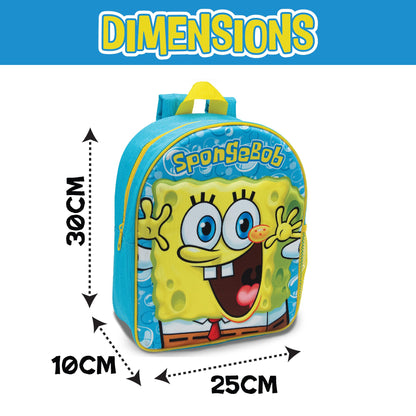 SPONGEBOB SQUAREPANTS Childrens 3D Backpack Kids School Bag Travel Lunch Rucksack - My Little Legends