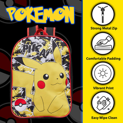 Pokemon Backpack Kids School Bag Boys Girls Nursery Rucksack Pikachu Graffiti - My Little Legends