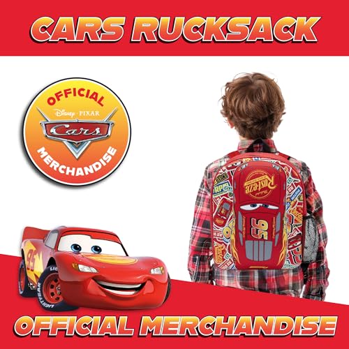 Disney Cars Backpack Kids Lightning McQueen School Bag Childrens Nursery Lunch Rucksack Red 95 - My Little Legends
