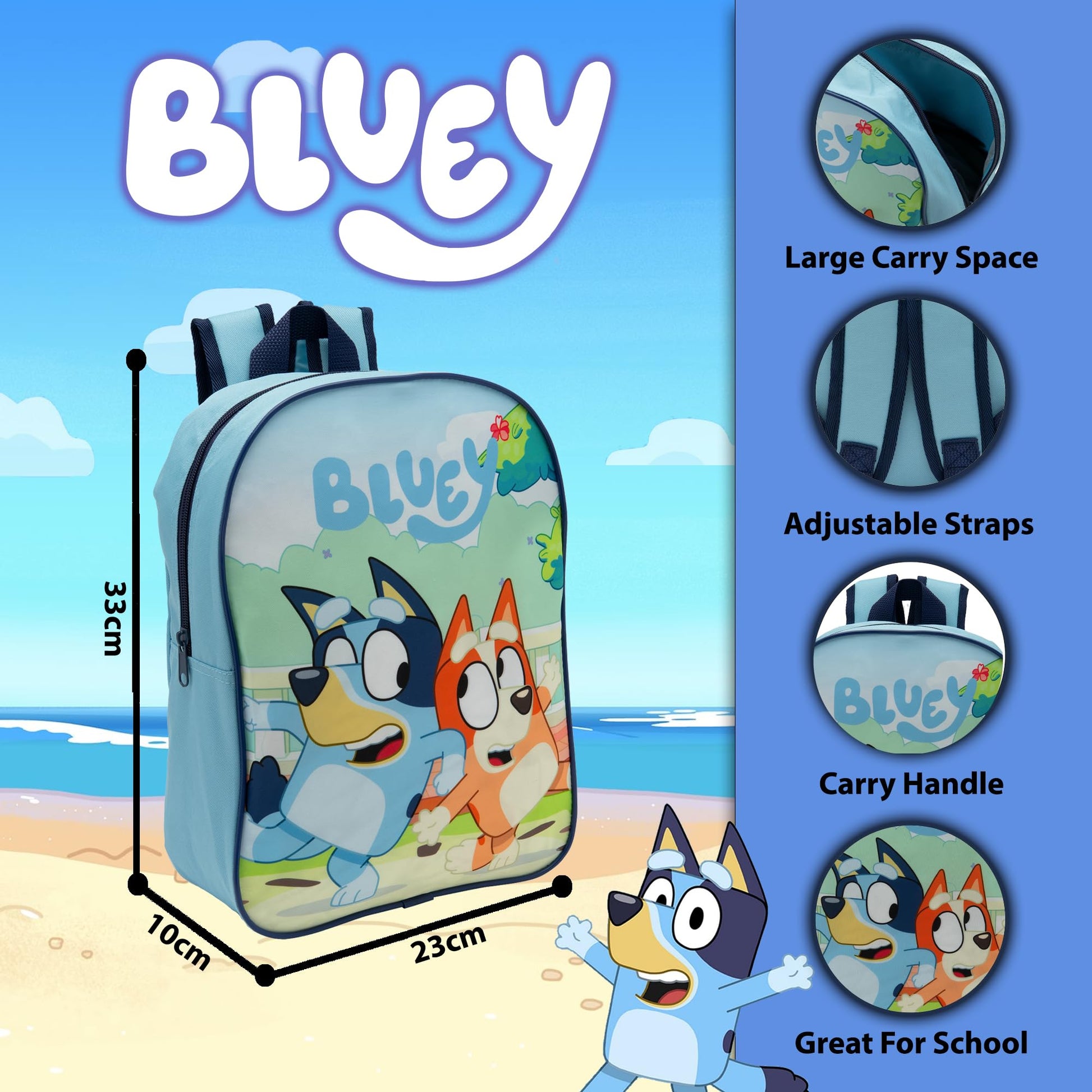 Bluey & Bingo Backpack Kids School Bag Childrens Boys & Girls Nursery Rucksack - My Little Legends