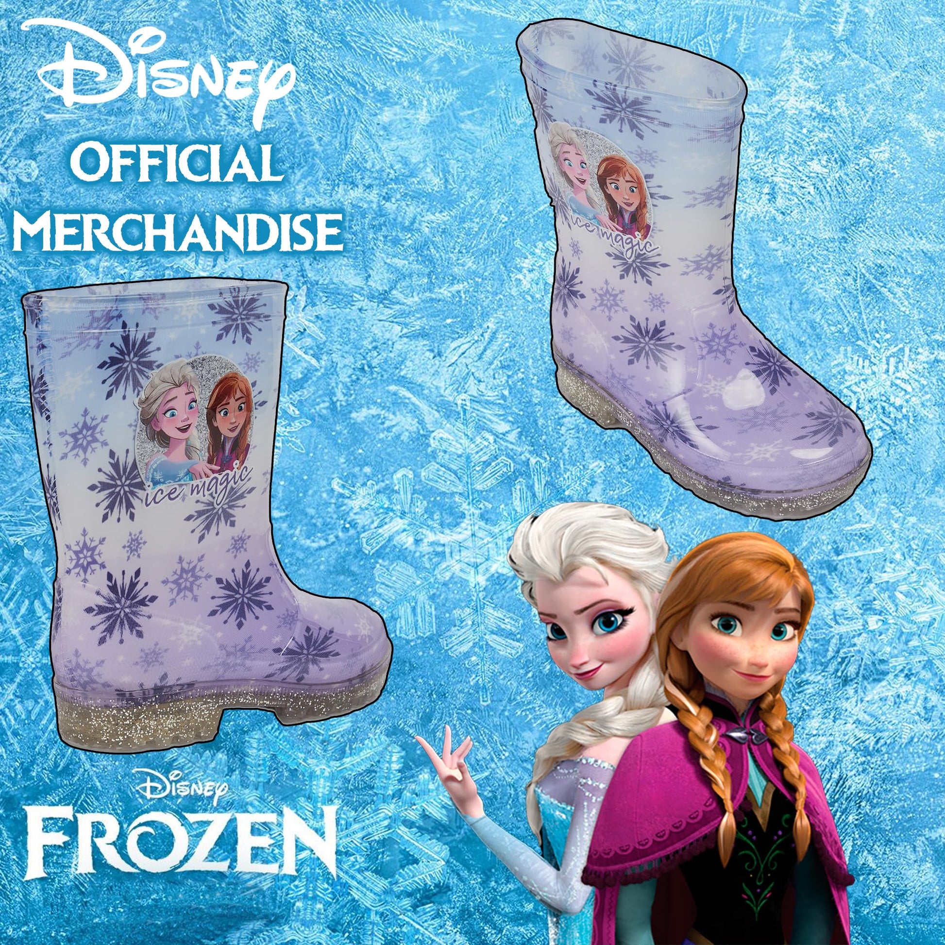 Disney Frozen Girls Wellies Elsa & Anna Kids Welly Childrens Wellington Boots - My Little Legends