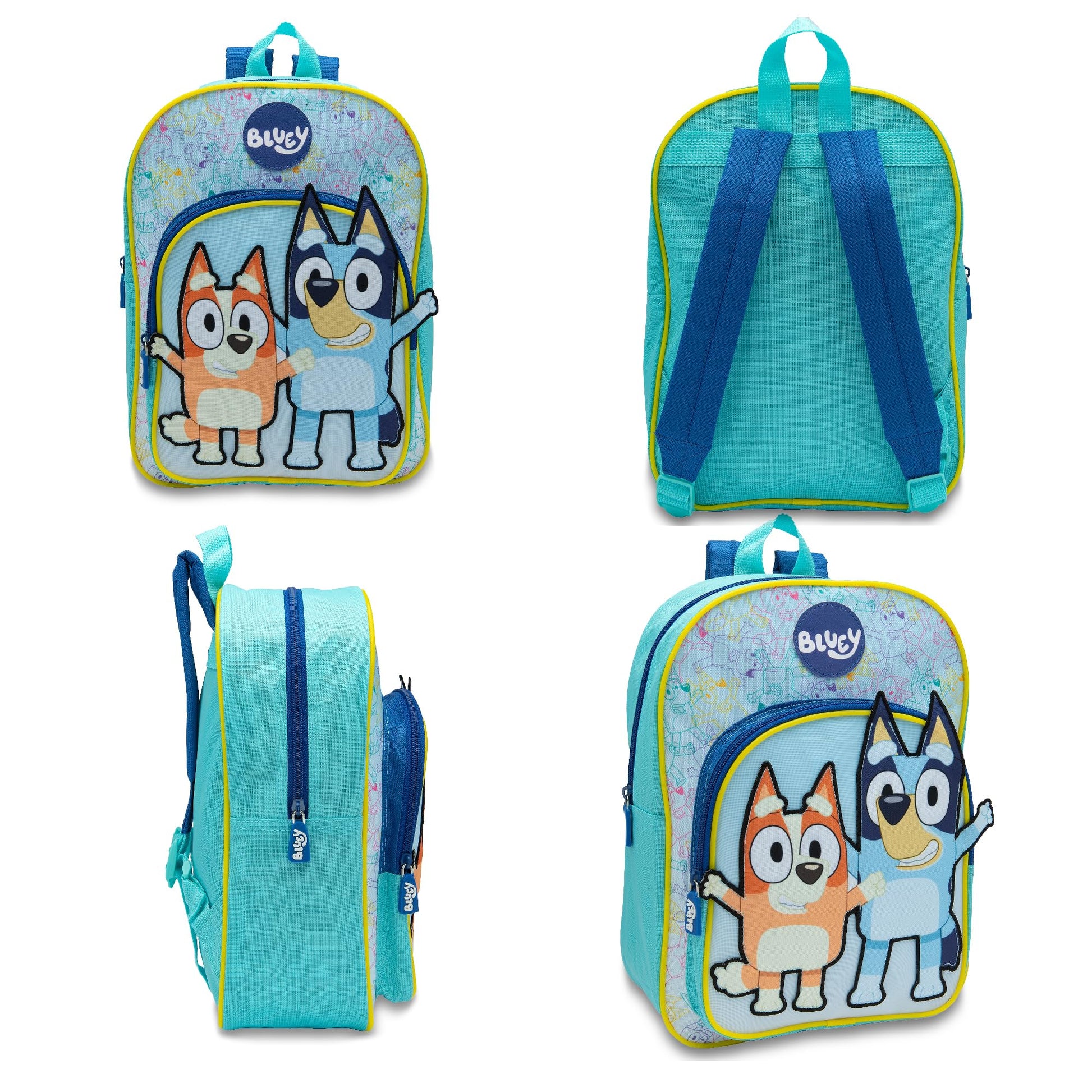Bluey Kids Backpack Preschool Childrens Bag Boys & Girls Nursery Rucksack With Large Front Pocket - Blue - My Little Legends