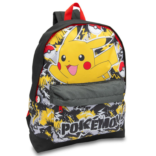 Pokemon Backpack Kids School Bag Childrens Rucksack Girls & Boys Pikachu Print Black - My Little Legends