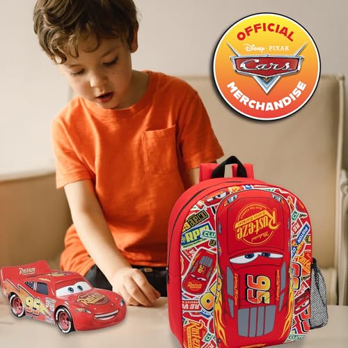 Disney Cars Backpack Kids Lightning McQueen School Bag Childrens Nursery Lunch Rucksack Red 95 - My Little Legends
